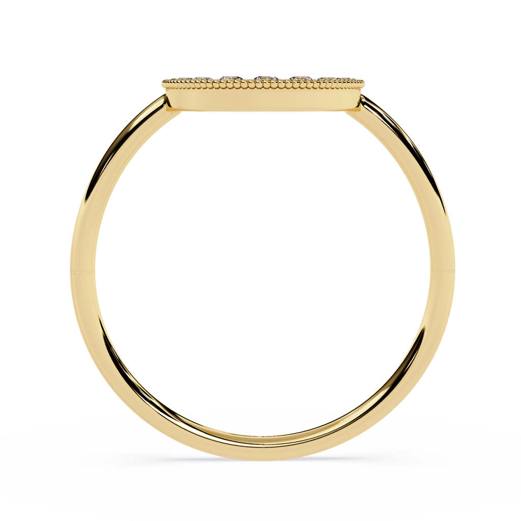 Crescent Moon Lab Grown Milgrain Celestial Ring - Lustraa’s Milgrain Ring