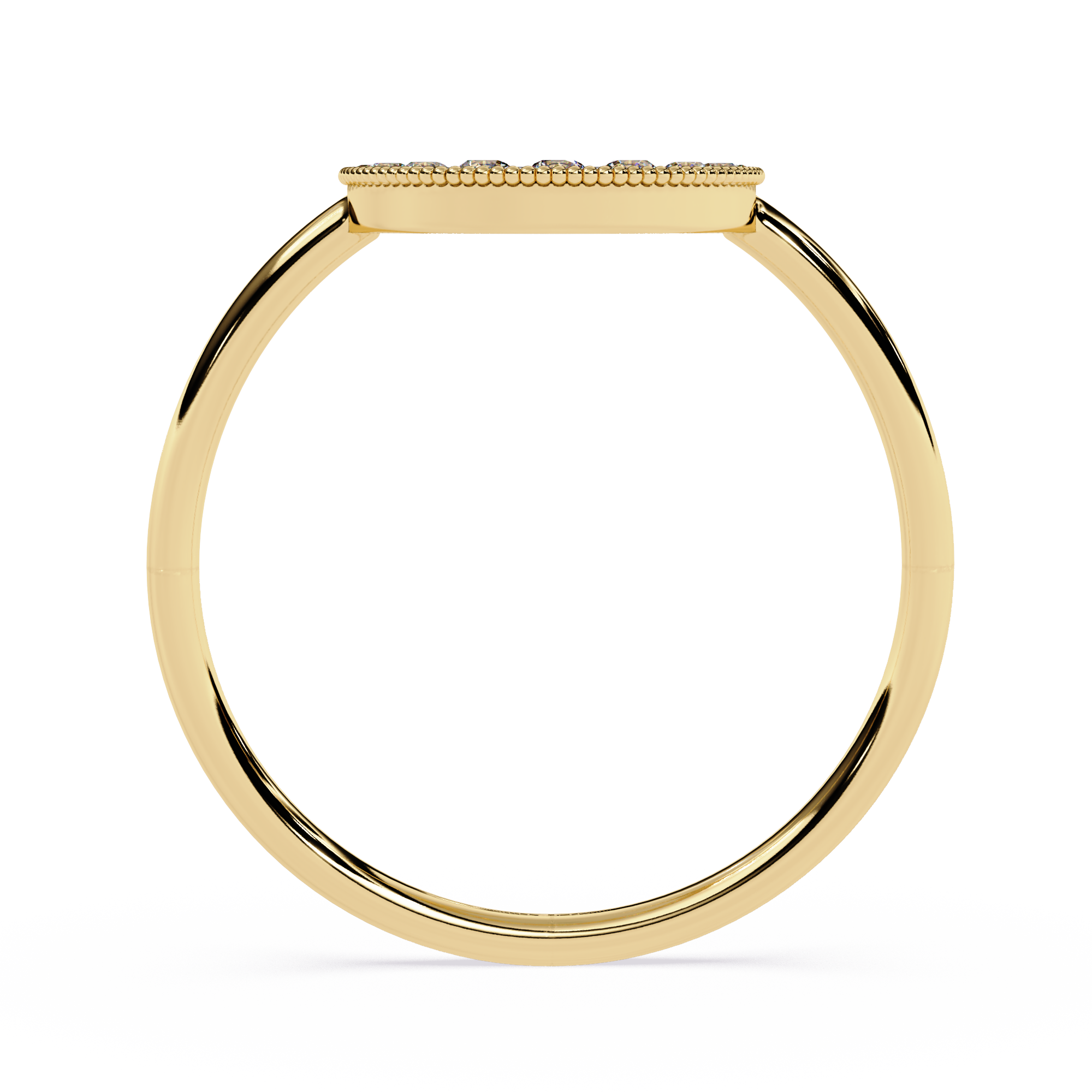 Crescent Moon Lab Grown Milgrain Celestial Ring - Lustraa’s Milgrain Ring