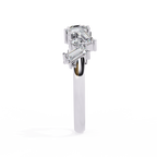 Baguette Cut Multi-Stone Lab Grown Diamond Ring – Half Eternity Engagement Ring with Round Brilliant Accents – Lustraa’s Eternity Ring