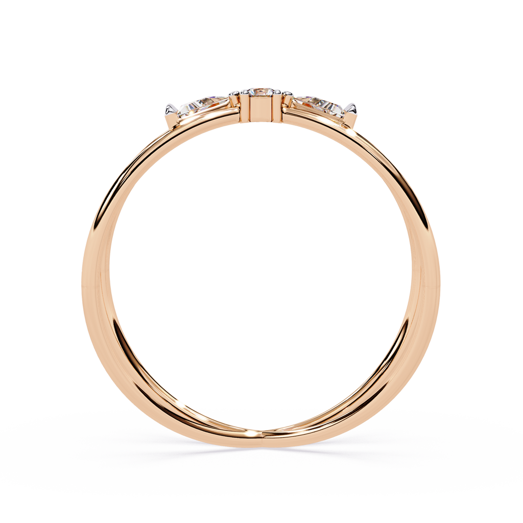 Split Shank Diamond Ring – Round & Triangle Cut Diamond Criss Cross Band – Modern Statement Engagement  Ring– Lustraa’s Criss Cross Ring