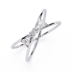 Split Shank Diamond Ring – Round & Triangle Cut Diamond Criss Cross Band – Modern Statement Engagement  Ring– Lustraa’s Criss Cross Ring