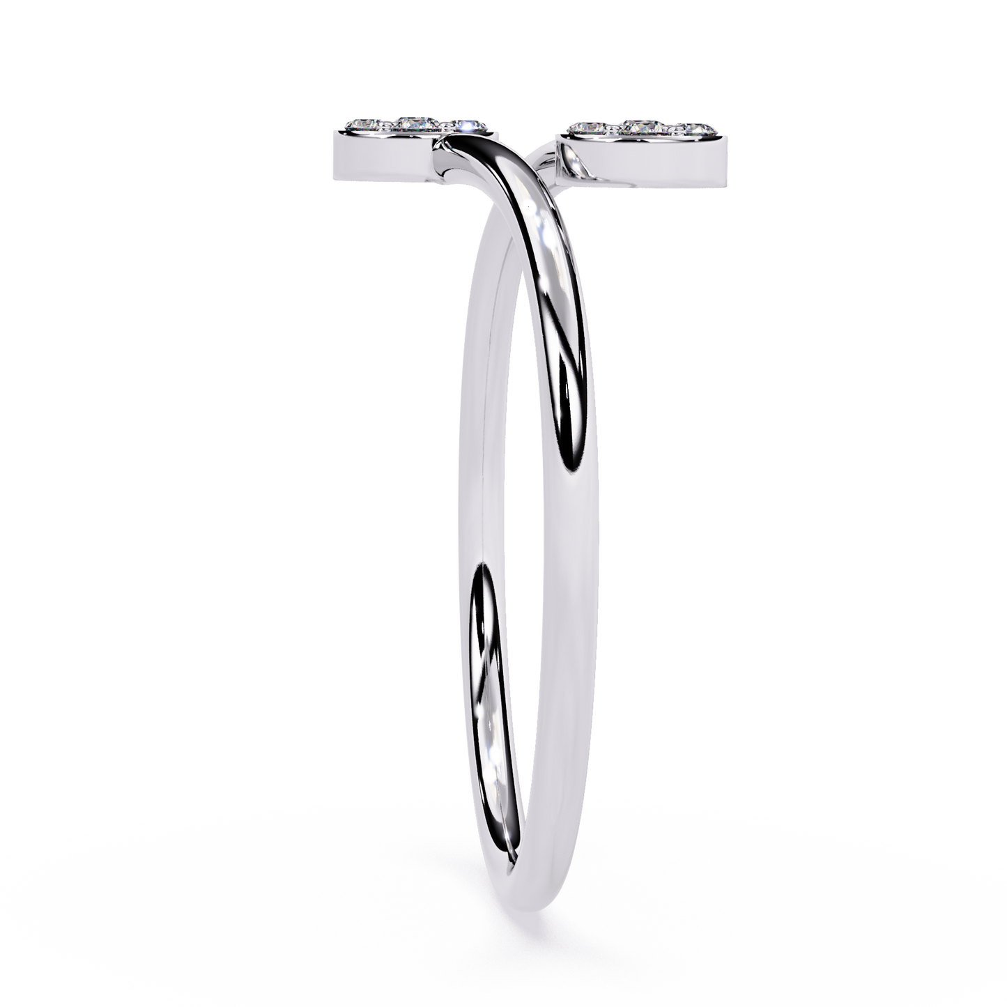 Bypass Cluster Lab Grown Diamond Ring– Modern Open Circle Ring - Lustraa’s Open Band Ring