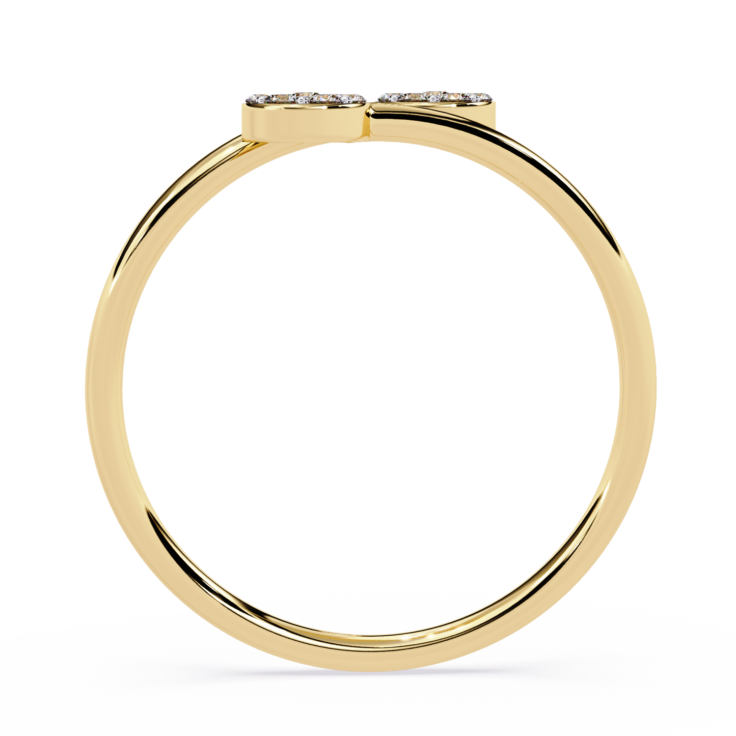 Bypass Cluster Lab Grown Diamond Ring– Modern Open Circle Ring - Lustraa’s Open Band Ring