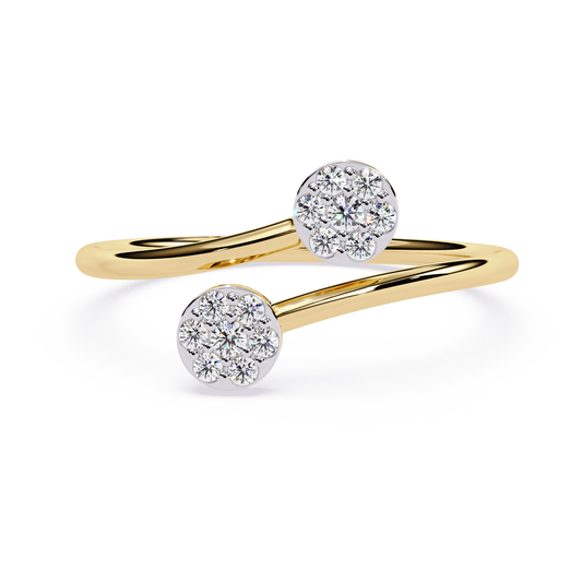 Bypass Cluster Lab Grown Diamond Ring– Modern Open Circle Ring - Lustraa’s Open Band Ring