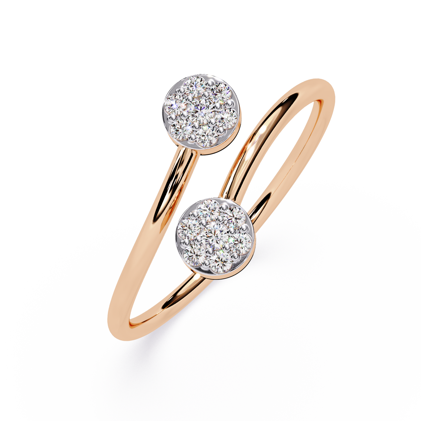 Bypass Cluster Lab Grown Diamond Ring– Modern Open Circle Ring - Lustraa’s Open Band Ring
