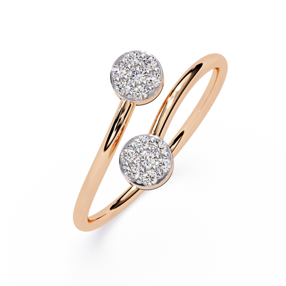 Bypass Cluster Lab Grown Diamond Ring– Modern Open Circle Ring - Lustraa’s Open Band Ring