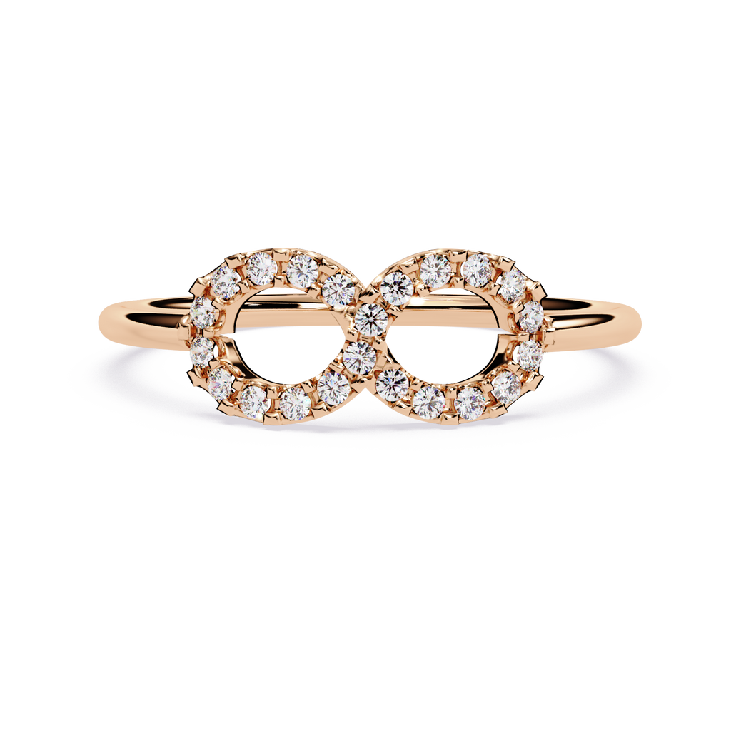 Infinity Double Halo Lab Grown Open Circle Modern Minimalist Stackable Ring - Lustraa’s Infinity Ring