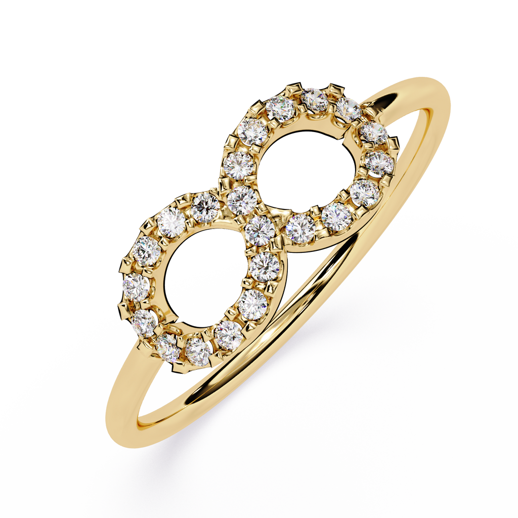 Infinity Double Halo Lab Grown Open Circle Modern Minimalist Stackable Ring - Lustraa’s Infinity Ring