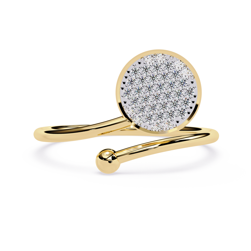 Pavé Disc Lab Grown Adjustable Open Minimalist Modern Statement Ring – Lustraa’s Minimalist Ring