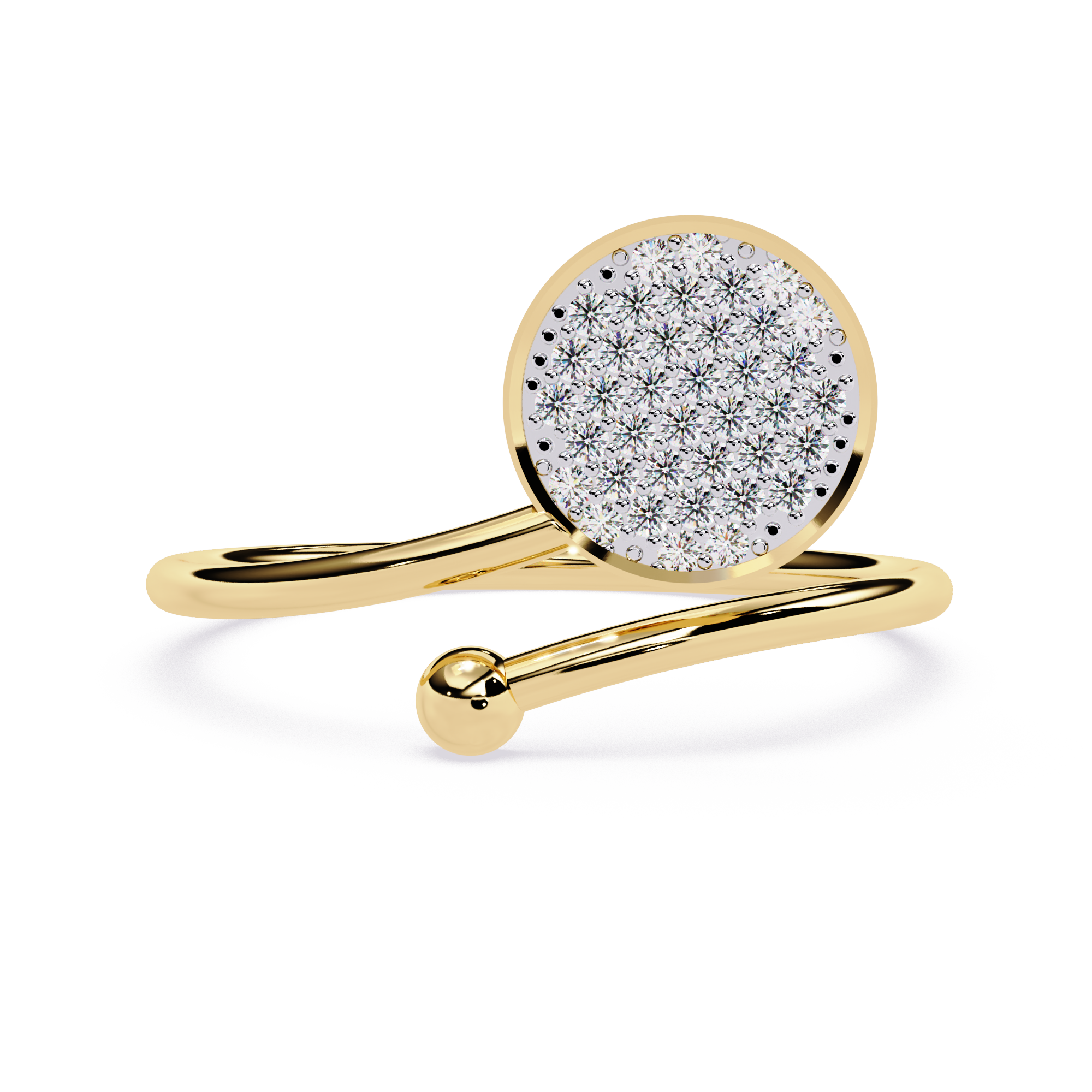 Pavé Disc Lab Grown Adjustable Open Minimalist Modern Statement Ring – Lustraa’s Minimalist Ring