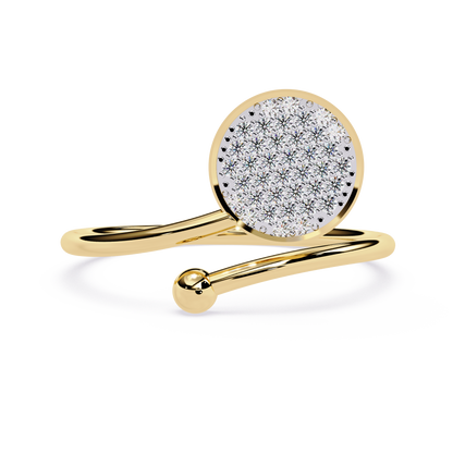 Pavé Diamond Disc Adjustable Ring | Lab Grown Diamond Open Ring | Minimalist Modern Statement Ring – Lustraa’s Minimalist Ring