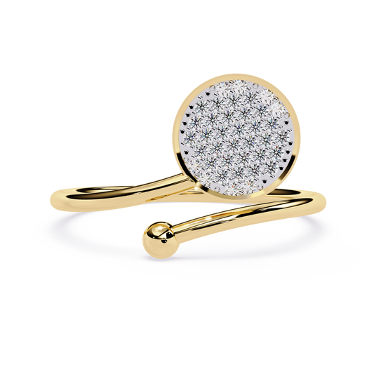 Pavé Diamond Disc Adjustable Ring | Lab Grown Diamond Open Ring | Minimalist Modern Statement Ring – Lustraa’s Minimalist Ring