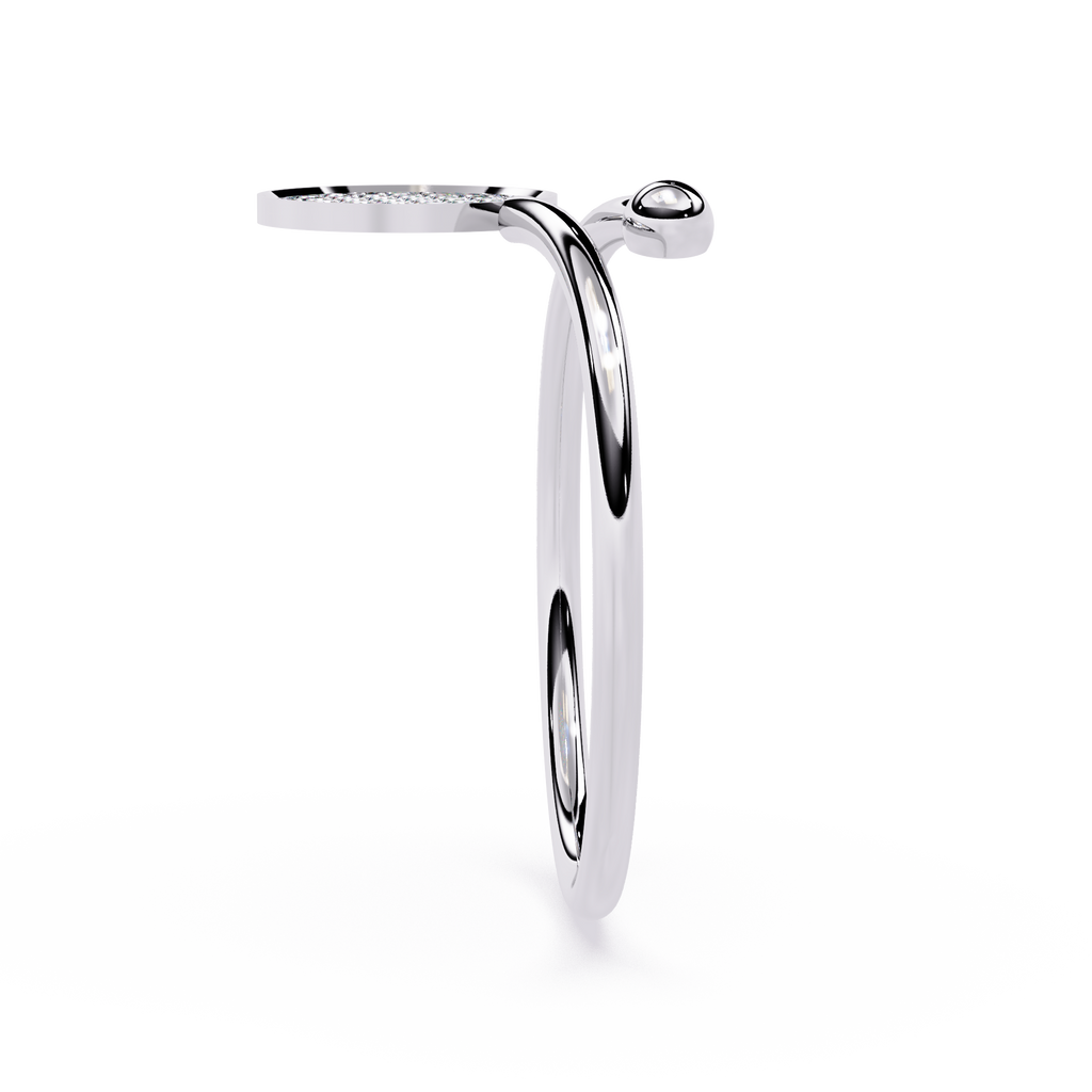 Pavé Disc Lab Grown Adjustable Open Minimalist Modern Statement Ring – Lustraa’s Minimalist Ring