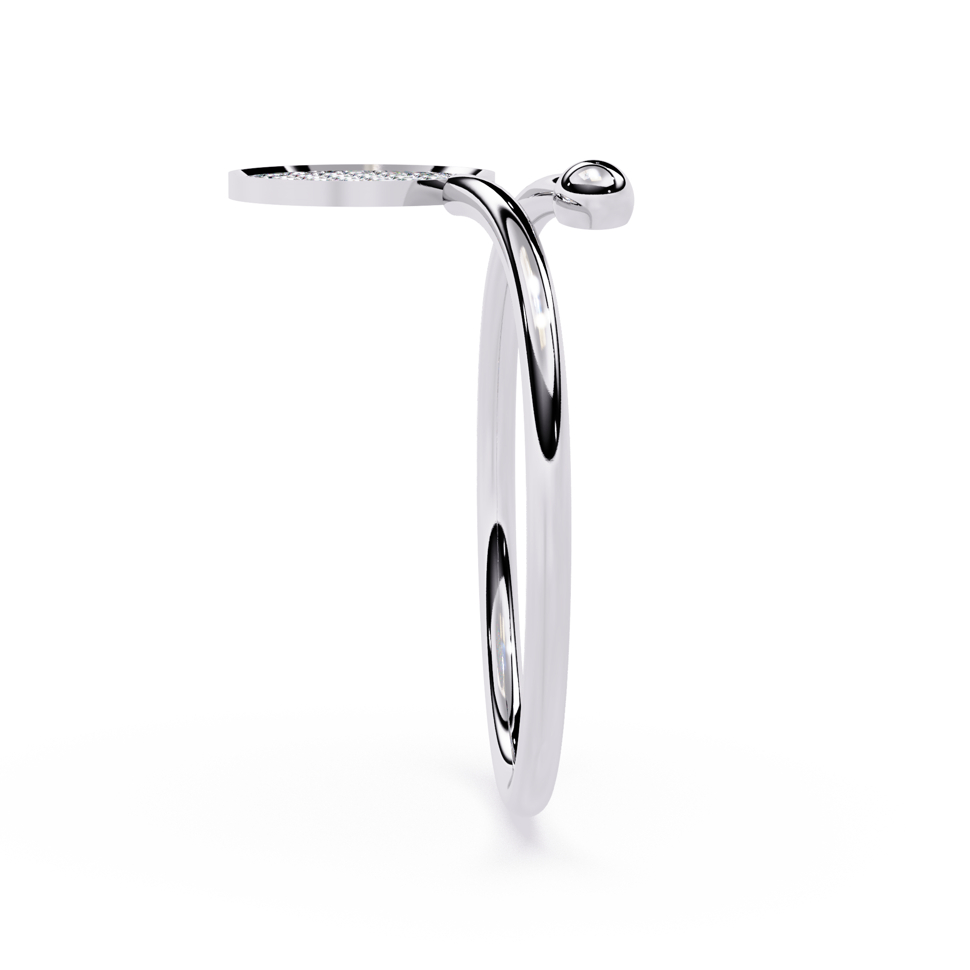 Pavé Disc Lab Grown Adjustable Open Minimalist Modern Statement Ring – Lustraa’s Minimalist Ring