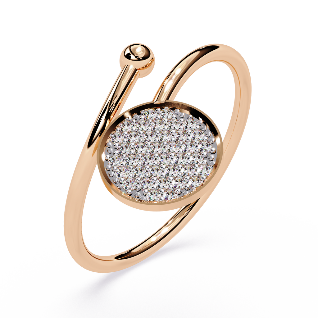 Pavé Disc Lab Grown Adjustable Open Minimalist Modern Statement Ring – Lustraa’s Minimalist Ring