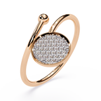 Pavé Disc Lab Grown Adjustable Open Minimalist Modern Statement Ring – Lustraa’s Minimalist Ring