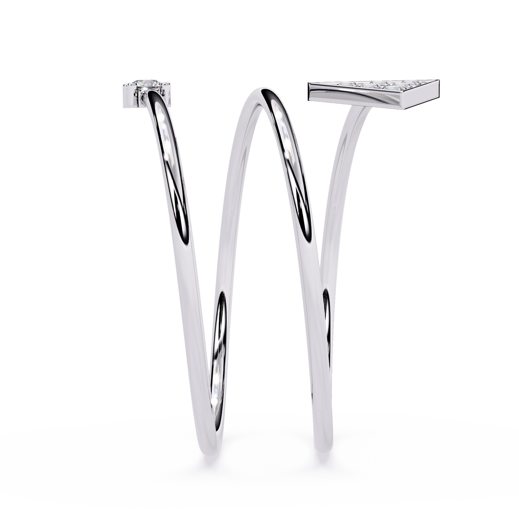 Arrow Spiral Geometric Triangle Lab Grown Open Wrap Adjustable Minimalist Ring – Lustraa’s Open Band Ring