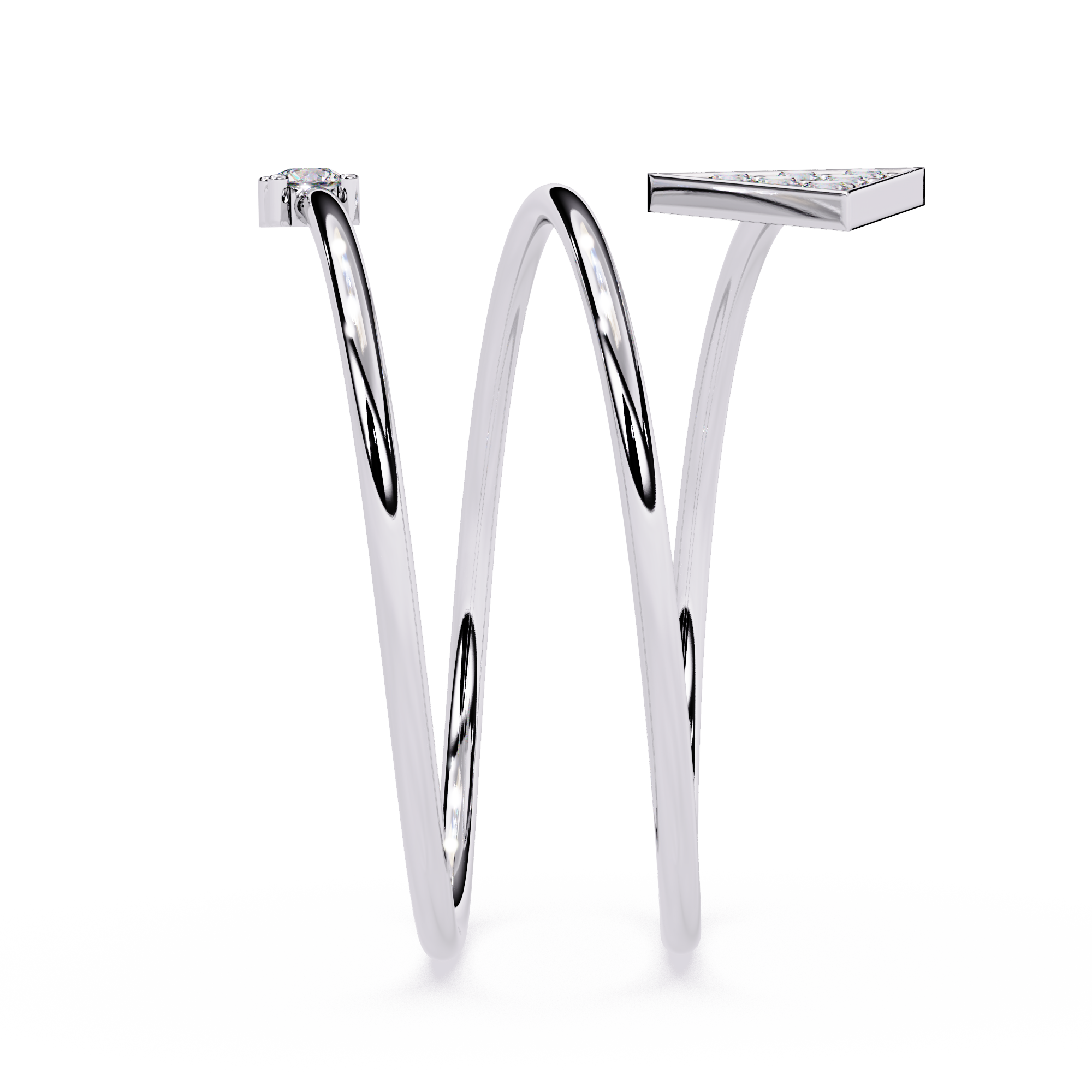 Arrow Spiral Geometric Triangle Lab Grown Open Wrap Adjustable Minimalist Ring – Lustraa’s Open Band Ring