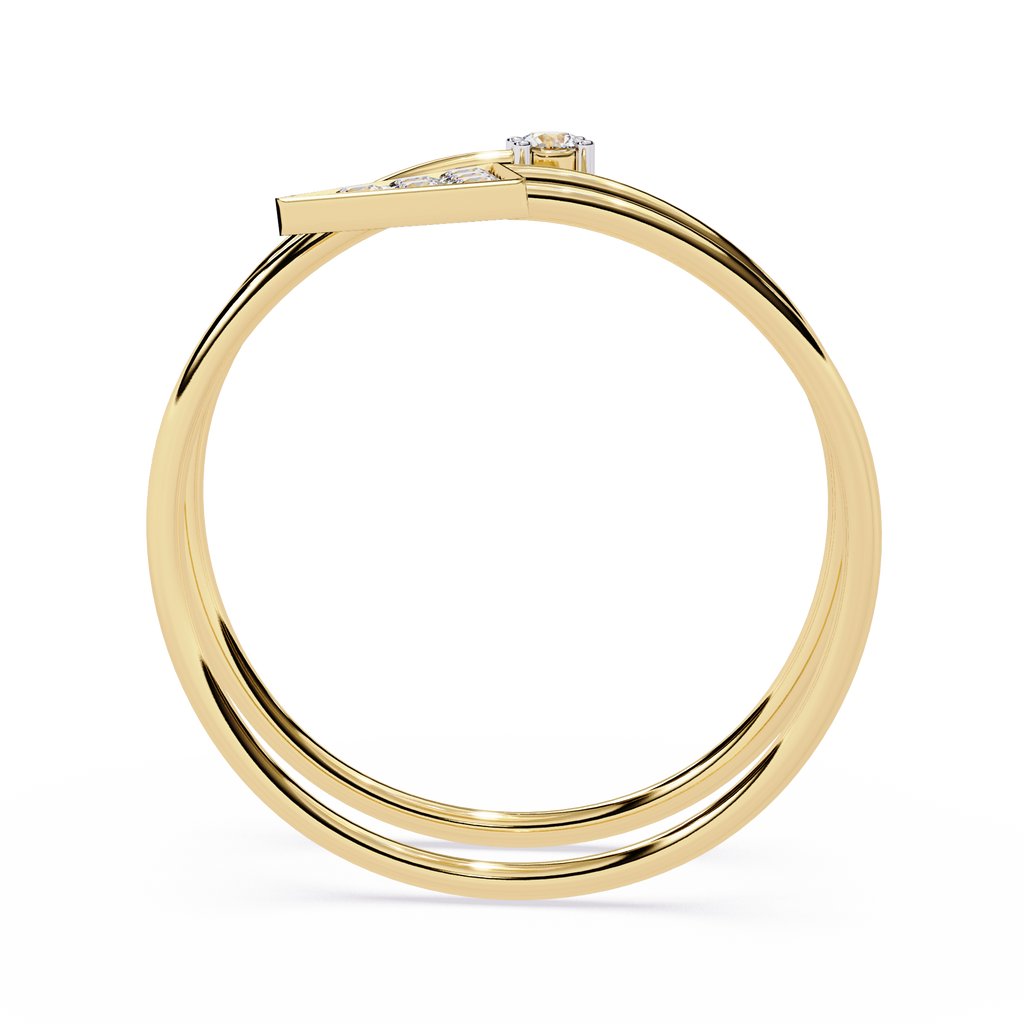 Arrow Spiral Geometric Triangle Lab Grown Open Wrap Adjustable Minimalist Ring – Lustraa’s Open Band Ring