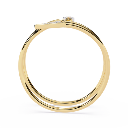 Arrow Diamond Spiral Ring | Geometric Triangle Lab Grown Diamond Open Wrap Ring | Adjustable Minimalist Arrow Ring - Lustraa’s Open Band Ring