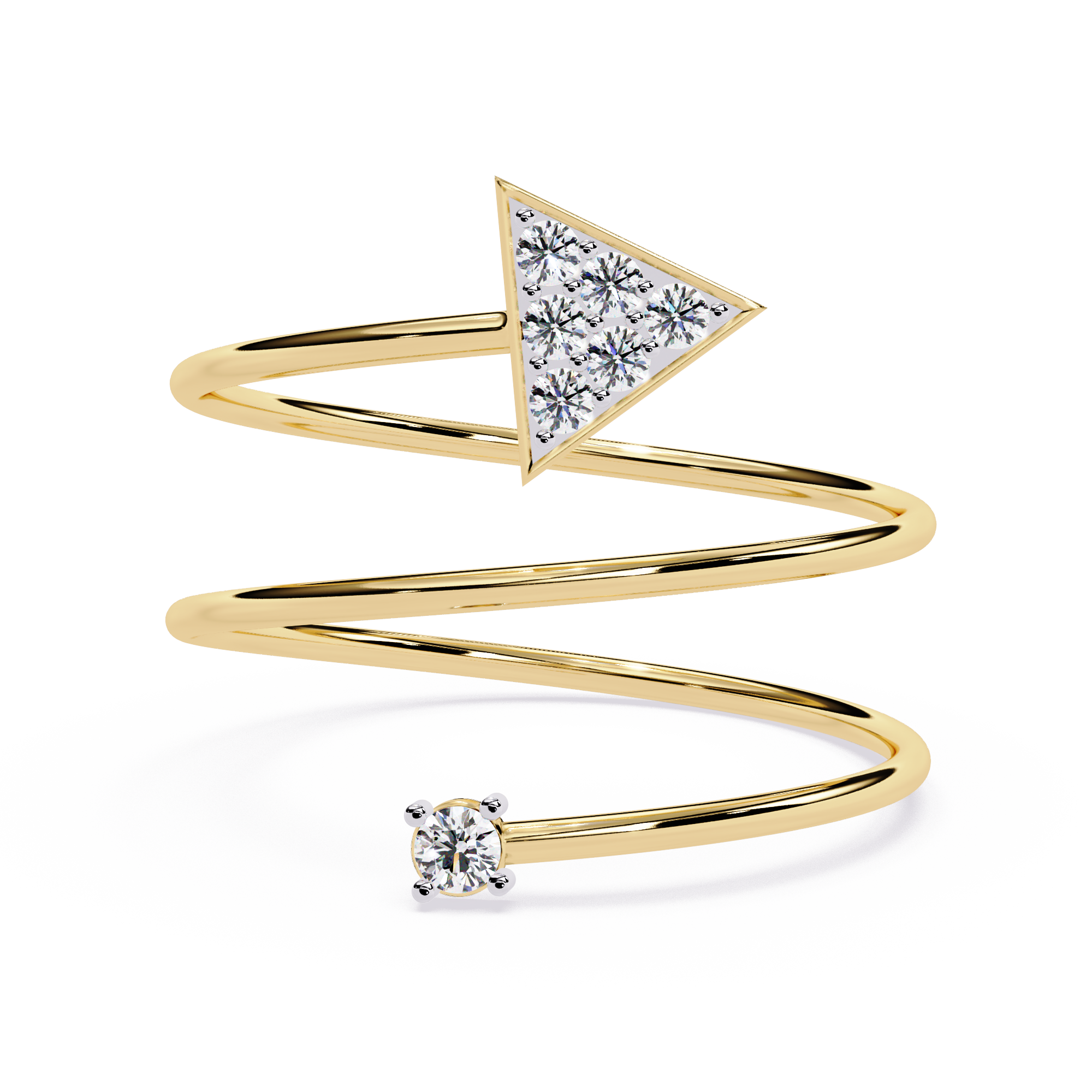 Arrow Spiral Geometric Triangle Lab Grown Open Wrap Adjustable Minimalist Ring – Lustraa’s Open Band Ring