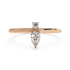 Dainty Diamond Ring – Pear & Round Cut Lab Grown Solitaire Modern Minimalist Stackable Ring – Lustraa’s Solitaire Ring