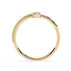 Dainty Diamond Ring – Pear & Round Cut Lab Grown Solitaire Modern Minimalist Stackable Ring – Lustraa’s Solitaire Ring