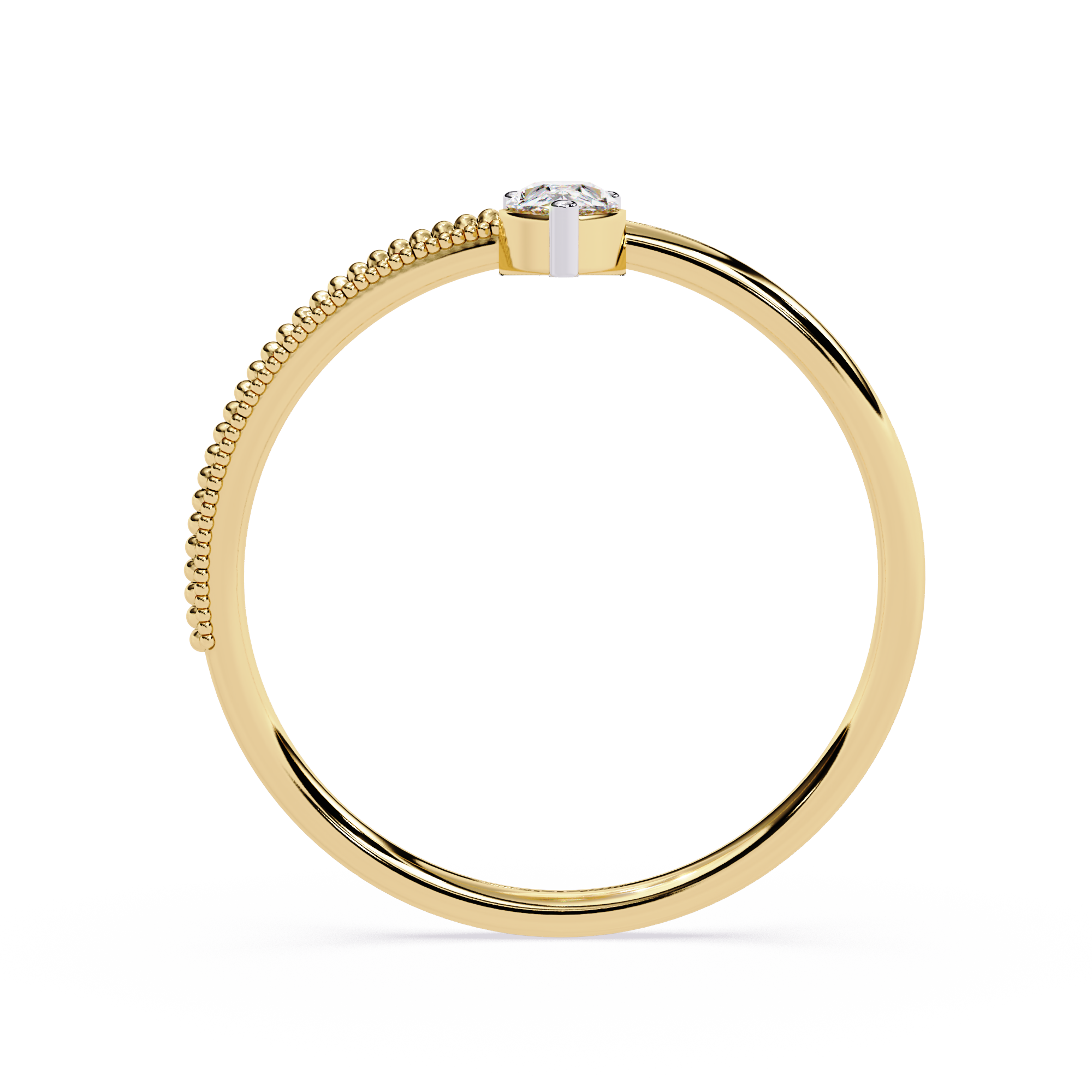 Dainty Diamond Ring – Pear & Round Cut Lab Grown Solitaire Modern Minimalist Stackable Ring – Lustraa’s Solitaire Ring