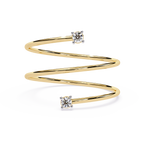 Multi Band Diamond Ring – Double Solitaire Spiral Lab Grown Open Wrap Ring –  Modern Minimalist Stackable Ring – Lustraa’s Open Band Ring