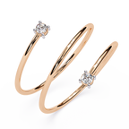 Multi Band Diamond Ring – Double Solitaire Spiral Lab Grown Open Wrap Ring –  Modern Minimalist Stackable Ring – Lustraa’s Open Band Ring