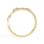 Baguette & Pavé Lab Grown Diamond Statement Ring - Minimalist Adjustable Ring - Lustraa’s Open Band Ring