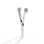 Baguette & Pavé Lab Grown Diamond Statement Ring - Minimalist Adjustable Ring - Lustraa’s Open Band Ring