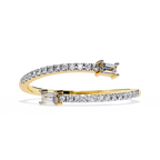 Baguette & Pavé Lab Grown Diamond Statement Ring - Minimalist Adjustable Ring - Lustraa’s Open Band Ring