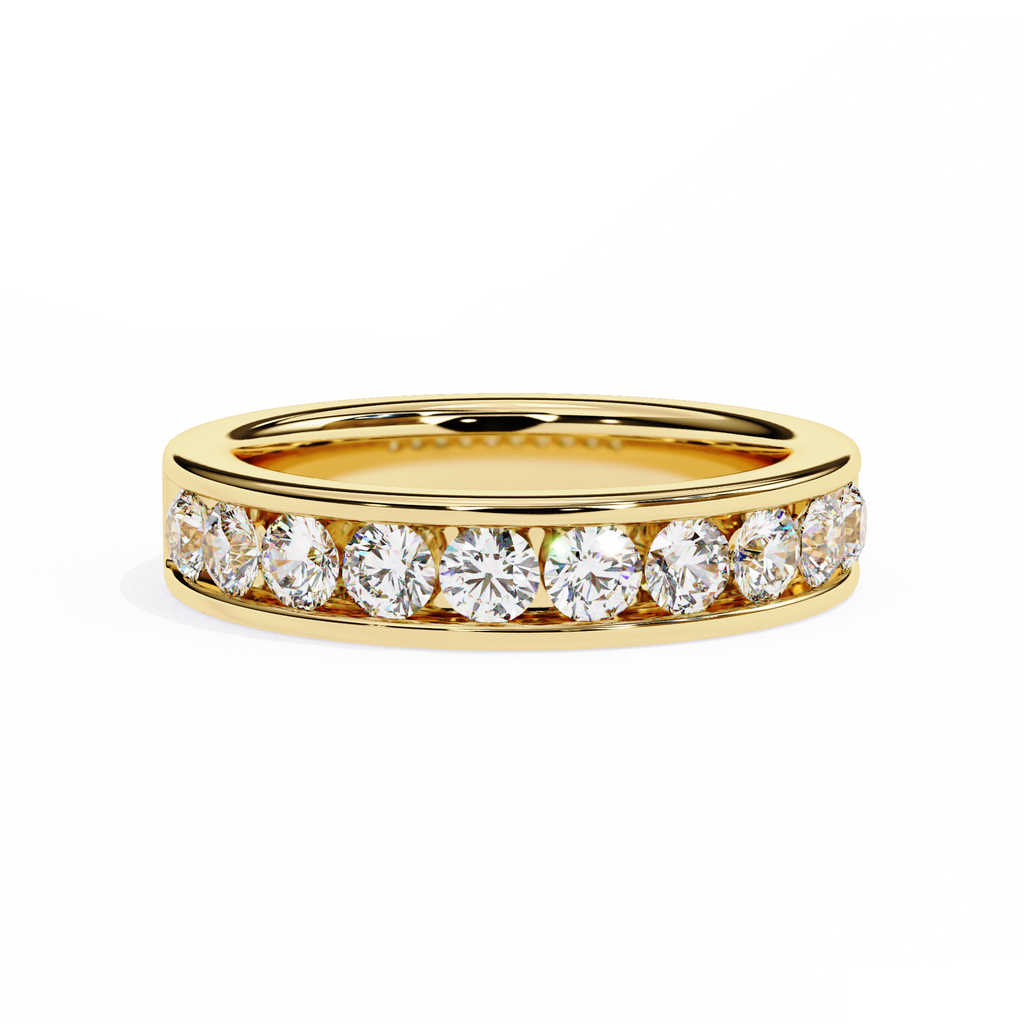 Channel Set Diamond Band – Brilliant Round Cut Anniversary Ring – Stacking Wedding Band – Modern Elegant Jewelry– Lustraa’s Channel Set Ring