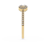 Open Band Halo Diamond Ring – Baguette & Round Lab Diamond Halo Ring – Modern Minimalist Statement Ring – Lustraa’s Open Band Ring