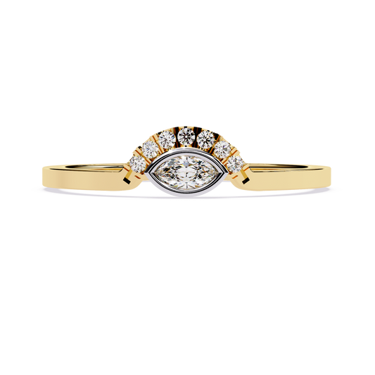Marquise Cut Diamond Halo Ring | Lab Grown Diamond Solitaire Ring | Modern Minimalist Stackable Ring – Lustraa’s Minimalist Ring