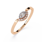 Diamond Halo Ring – Marquise Cut Lab Grown Diamond Solitaire - Modern Minimalist Stackable Ring