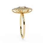 Oval Halo Diamond Cluster Engagement Ring – 0.66 CT Oval Cut with Round & Pear Diamond Bridal Jewelry– Lustraa’s Halo Ring