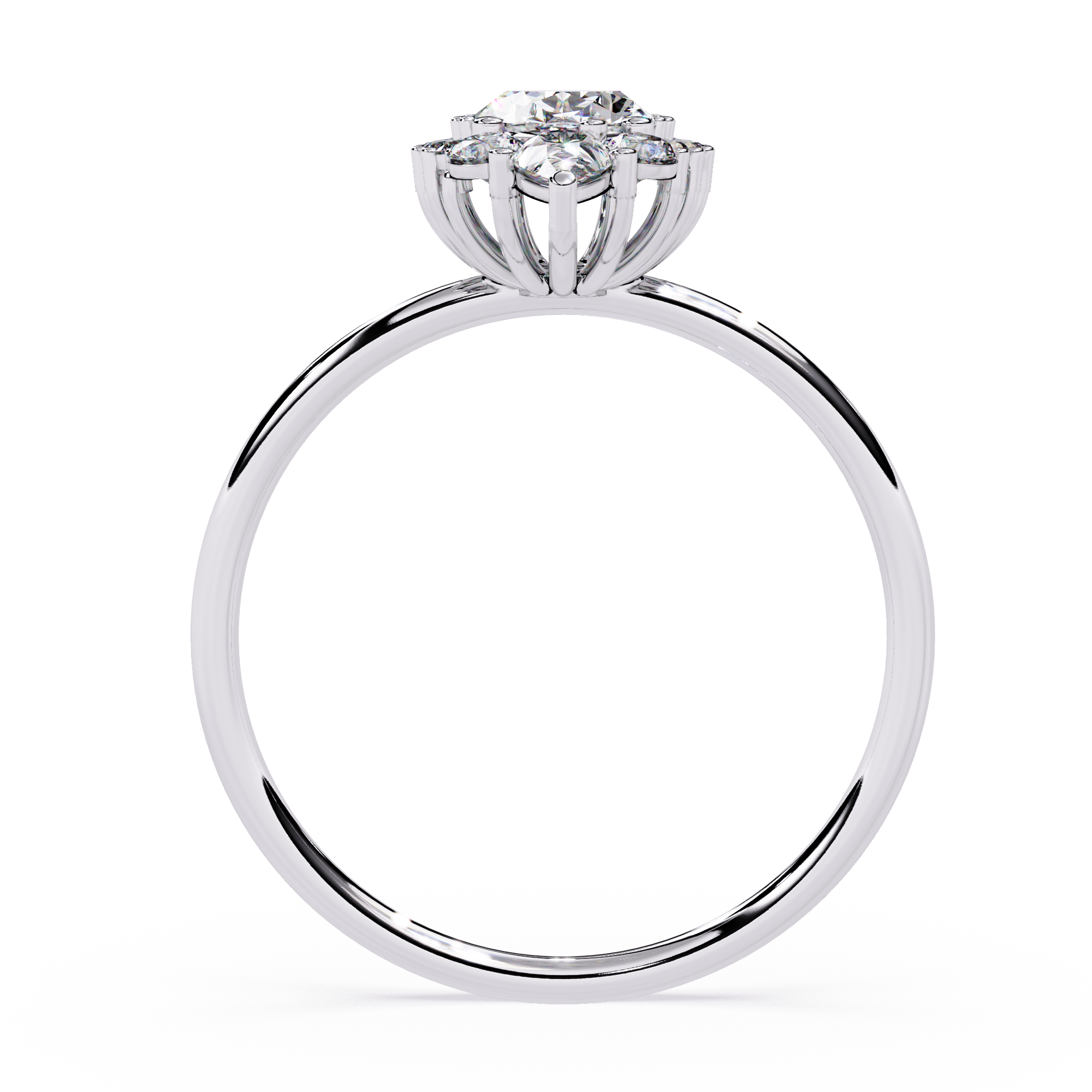 Oval Halo Diamond Cluster Engagement Ring – 0.66 CT Oval Cut with Round & Pear Diamond Bridal Jewelry– Lustraa’s Halo Ring