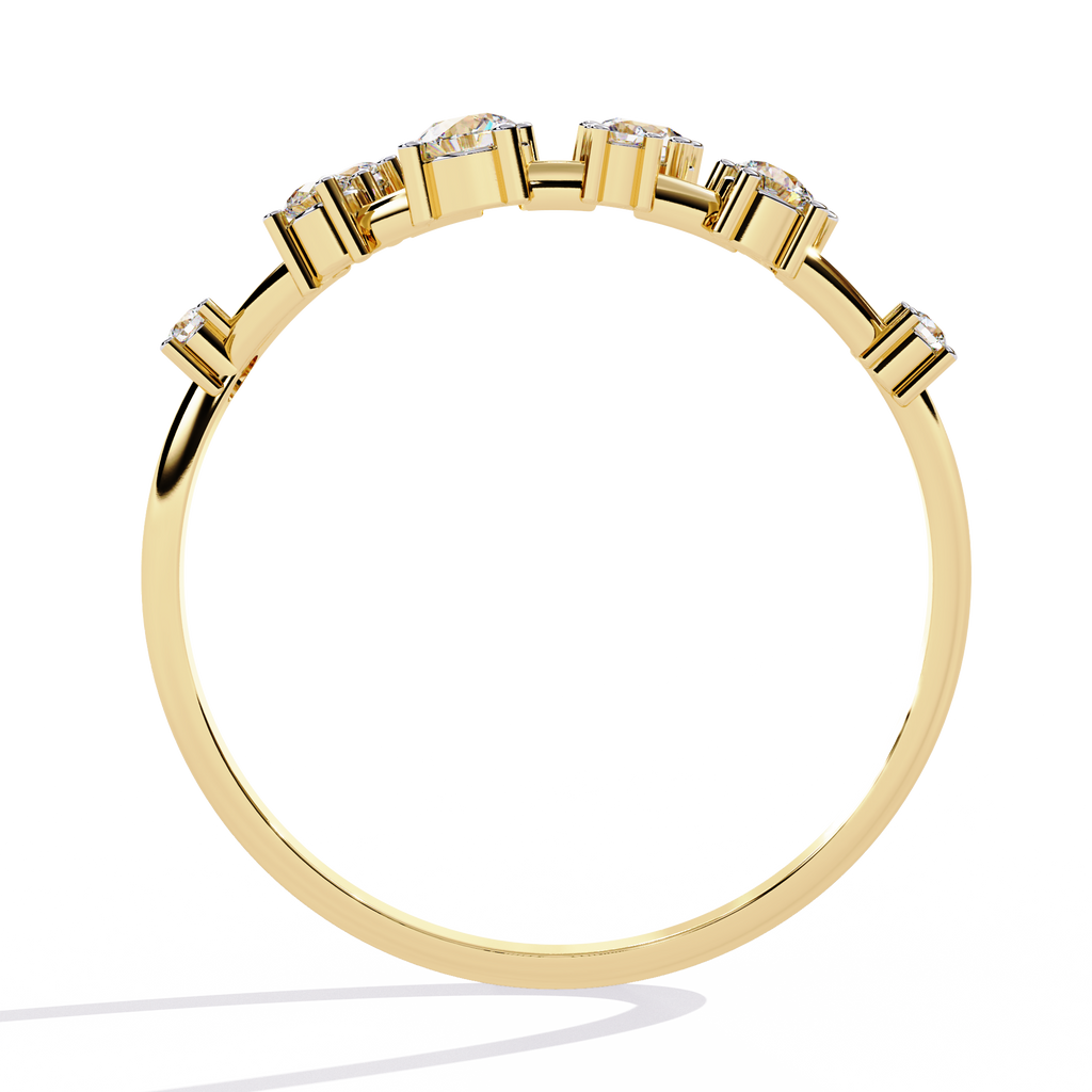 Split Shank Diamond Ring – Round Cut Multi-Stone Band – Elegant Statement Ring – Modern Anniversary Jewelry – Lustraa’s Criss Cross Ring