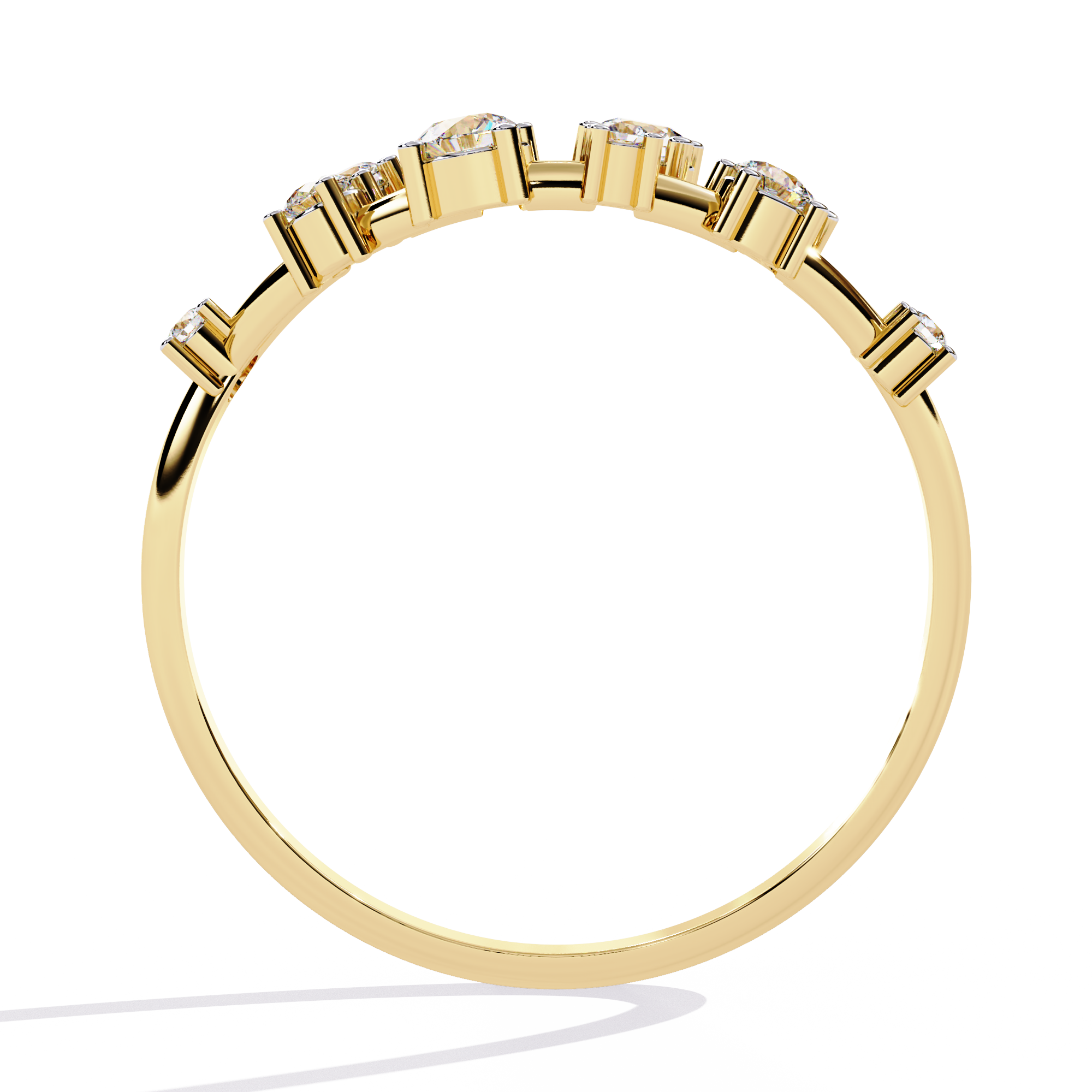 Split Shank Diamond Ring – Round Cut Multi-Stone Band – Elegant Statement Ring – Modern Anniversary Jewelry – Lustraa’s Criss Cross Ring