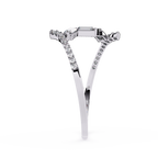 Crossover Curved Diamond  Ring – Baguette & Round Cut Lab Diamond - Modern Minimalist Open Band Statement Ring– Lustraa’s Minimalist Ring