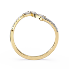 Crossover Curved Diamond  Ring – Baguette & Round Cut Lab Diamond - Modern Minimalist Open Band Statement Ring– Lustraa’s Minimalist Ring