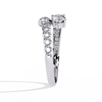 Oval Cut Diamond Engagement Ring – Lab Grown Diamond with Chain Link Design & Pavé Setting - Modern Luxury Ring  - Lustraa’s Open Band Ring