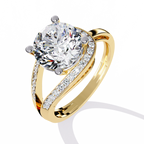 Split Shank Diamond Engagement Ring – 2.73 CT Round Cut Diamonds with Accent Stones – Modern Bridal Jewelry– Lustraa’s Criss Cross Ring