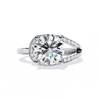 Split Shank Diamond Engagement Ring – 2.73 CT Round Cut Diamonds with Accent Stones – Modern Bridal Jewelry– Lustraa’s Criss Cross Ring