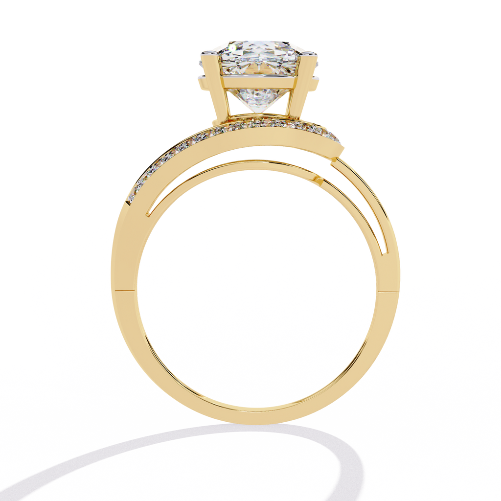 Split Shank Diamond Engagement Ring – 2.73 CT Round Cut Diamonds with Accent Stones – Modern Bridal Jewelry– Lustraa’s Criss Cross Ring