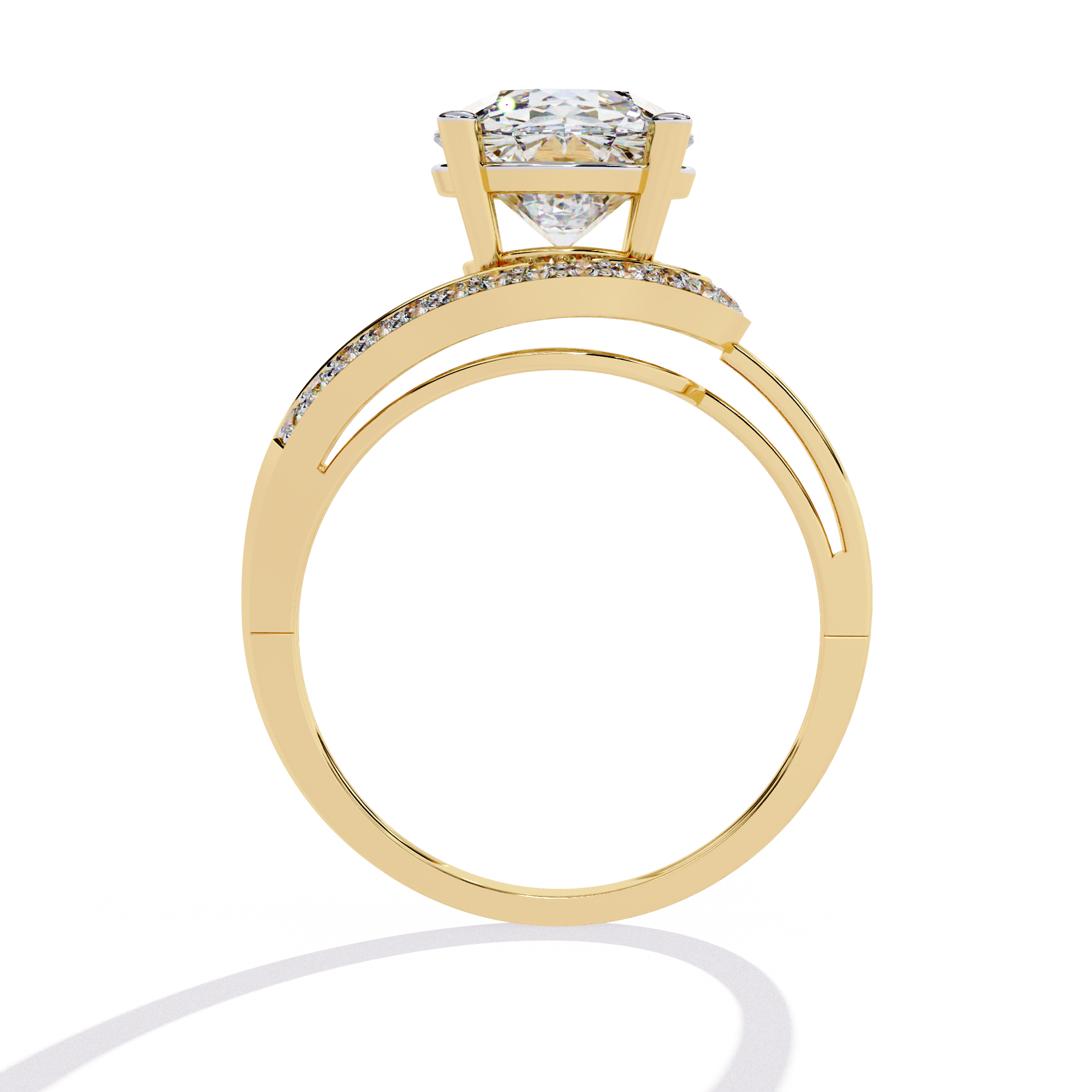 Split Shank Diamond Engagement Ring – 2.73 CT Round Cut Diamonds with Accent Stones – Modern Bridal Jewelry– Lustraa’s Criss Cross Ring