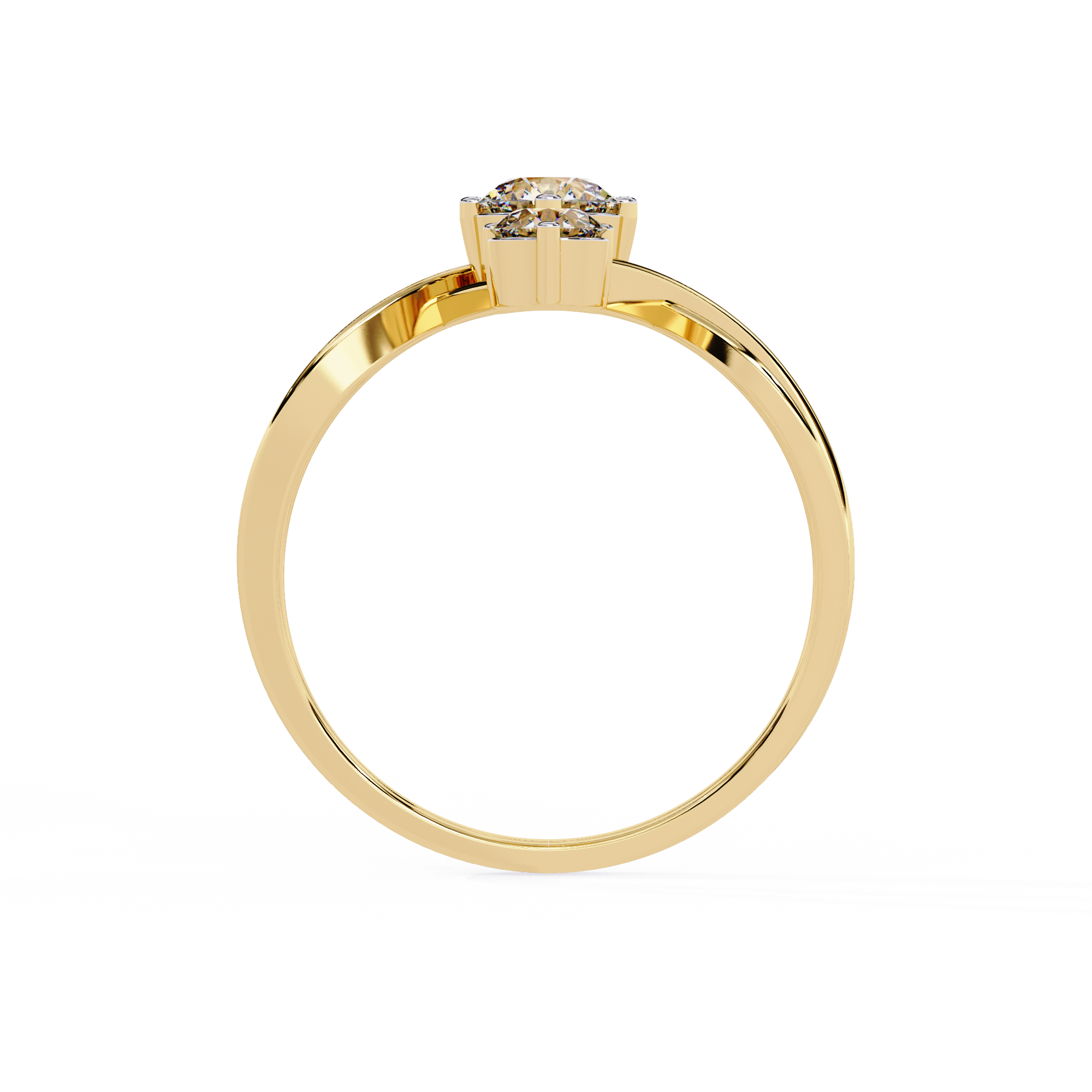 Three Stone Diamond Ring – Infinity Band Engagement Ring – Unique Bridal Anniversary Jewelry – Lustraa’s Multi-Stone Ring
