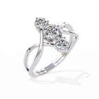 Three Stone Diamond Ring – Infinity Band Engagement Ring – Unique Bridal Anniversary Jewelry – Lustraa’s Multi-Stone Ring